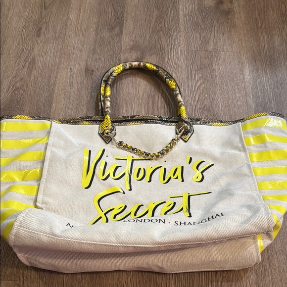Victoria's Secret Yellow and Tan Tote Bag - Picture 1 of 8